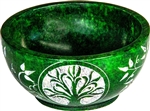 Wholesale Green Soapstone Tree of Life Charcoal Burner 4"D, 2.25"H