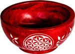 Wholesale Red Soapstone Flower of Life Charcoal Burner 4"D, 2.25"H