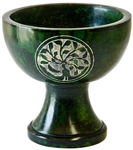 Wholesale Green Soapstone Tree of Life Charcoal Burner 4"D, 4"H