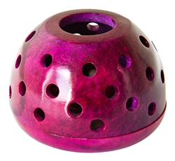 Wholesale Pink Soapstone Candle Burners 4"D, 2.5"H