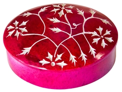 Wholesale Floral Pink Soapstone Box 3"x4"