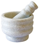 Wholesale White Marble Mortar & Pestle 4" D, 3" H