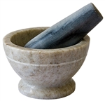 Wholesale Marble Mortar & Pestle 4" D, 2 1/2" H