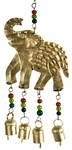 Wholesale Elephant Wind Chime with Bells & Beads 5"W, 10"L