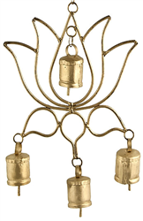Wholesale Lotus Wind Chime with Bells 9"W, 18"H
