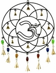 Wholesale Om Wind Chime with Bells & Beads 12"W, 21"H