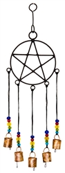 Wholesale Pentacle with Beads Windchime 18"H