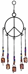 Wholesale Peace Sign Wind Chime with Bells & Beads 6"W, 18"H
