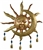 Wholesale Sun Moon Wind Chime with Bells & Beads 17"W, 24"L