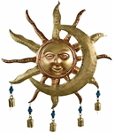 Wholesale Sun Moon Wind Chime with Bells & Beads 17"W, 24"L