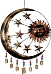 Wholesale Sun, Moon & Star Wind Chime with Bells & Beads 16"W, 26"H