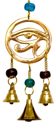 Wholesale Brass Wind Chime With Beads - Egyptian Eye 9"L
