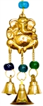 Wholesale Brass Wind Chime With Beads - Ganesh 9"L