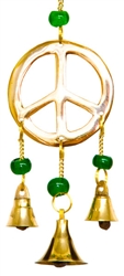 Wholesale Brass Wind Chime With Beads - Peace 9"L