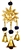 Wholesale Brass Wind Chime With Beads - Sun 9"L