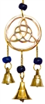 Wholesale Brass Wind Chime With Beads - Triquetra 9"L