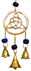 Wholesale Brass Wind Chime With Beads - Triquetra 9"L