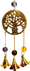 Wholesale Brass Wind Chime with Beads - Tree of Life 9"L