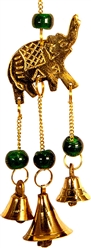 Wholesale Brass Wind Chime with Beads - Elephant 9"L