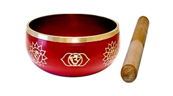 Wholesale 7 Chakra Brass Tibetan Singing Bowl - Red  4"D