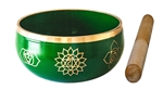 Wholesale 7 Chakra Brass Tibetan Singing Bowl - Green  5"D