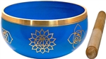 Wholesale 7 Chakra Brass Tibetan Singing Bowl - Blue  6"D