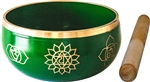 Wholesale 7 Chakra Brass Tibetan Singing Bowl - Green  6"D