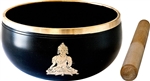 Wholesale Buddha Brass Tibetan Singing Bowl - Black  6"D