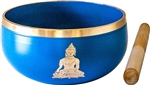 Wholesale Buddha Brass Tibetan Singing Bowl - Blue  6"D