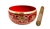 Wholesale 8 Lucky Symbols Brass Tibetan Singing Bowl - Red 4"D