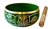 Wholesale 8 Lucky Symbols Brass Tibetan Singing Bowl - Green 5"D