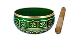 Wholesale Om Brass Tibetan Singing Bowl - Green 4"D