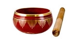 Wholesale Flower Of Life Brass Tibetan Singing Bowl - Red  4"D