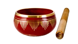 Wholesale Flower Of Life Brass Tibetan Singing Bowl - Red  4"D