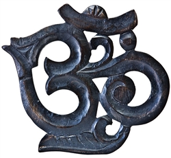 Wholesale Om Wood Wall Hanging - Black 8"H, 9"W