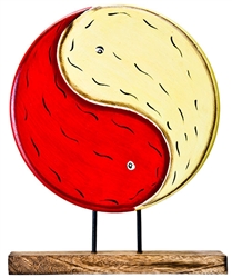 Wholesale Yin Yang Wood Table Decor 10"W, 13"H