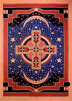 Wholesale Celtic Cross Tapestry 75"x 105" (Red)