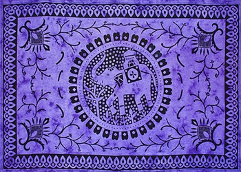 Wholesale Elephant Mandala Tapestry 72"x 108" (Purple)