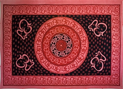 Wholesale Om Mandala Tapestry 74"x 103" (Red)