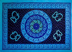 Wholesale Om Mandala Tapestry 74"x 103" (Turquoise)