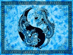 Wholesale Yin-Yang Dragon Tapestry 72"x 108" (Turquoise)