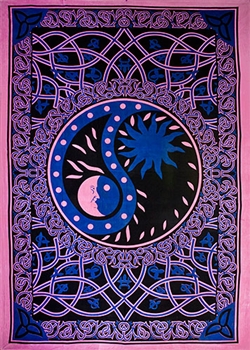 Wholesale Yin Yang Sun & Moon Tapestry 72"x 108" (Turquoise)