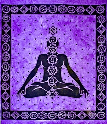 Wholesale 7 Chakra Tapestry 69"x108" (Purple)