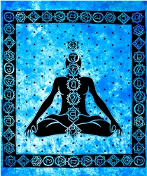 Wholesale 7 Chakra Tapestry 69"x108" (Turquoise)