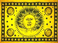 Wholesale Celestial Tapestry 69"x108" (Yellow)
