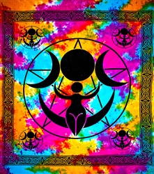 Wholesale Triple Moon Goddess Tapestry 72"x108" (Tiedye)