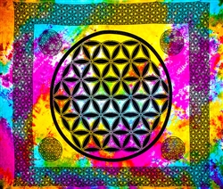 Wholesale Flower of Life Tapestry 72"x108" (Tiedye)