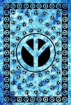Wholesale Peace Sign Tapestry 72"x108" (Turquoise)