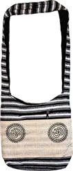Om Shoulder Bag  - 12"x14" (White/Black)