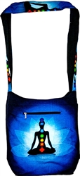 7 Chakra / Lotus Shoulder Bag - 14" x 14" (Blue)